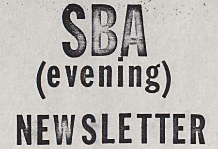 SBA (Evening) Newsletter