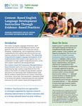 Content-Based English Language Development Instruction Through Evidence-Based Practices  Advancing Comprehensive English Language Development (ELD) Implementation Brief Series