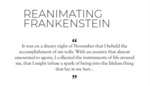 Reanimating Frankenstein by Melanie Hubbard and Alexandra Neel