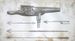 Illustration of Whale Hunting Tools from <em>American Natural History, Vol. III Part I. Mastology</em>, 1831