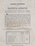 Governo Pontificio Notificazione 1845