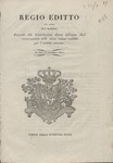 Edict of King Carlo Felice (1823) 1